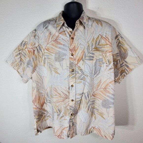 Tori Richard Honolulu 2XL Hawaiian Shirt Tropical Leaf Short Sleeve Button-Up - Picture 10 of 10